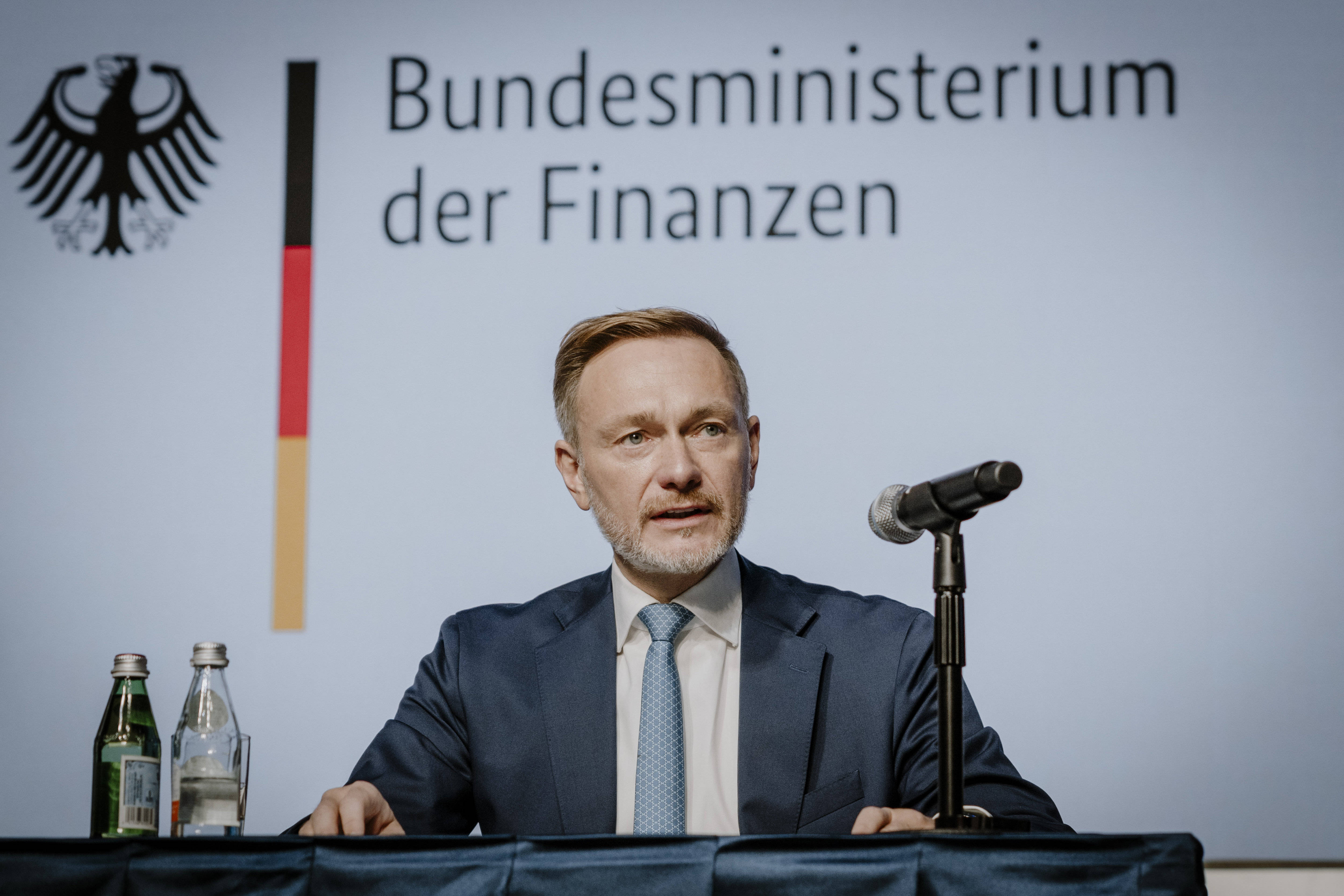 Finanzminister Lindner während einer Pressekonferenz