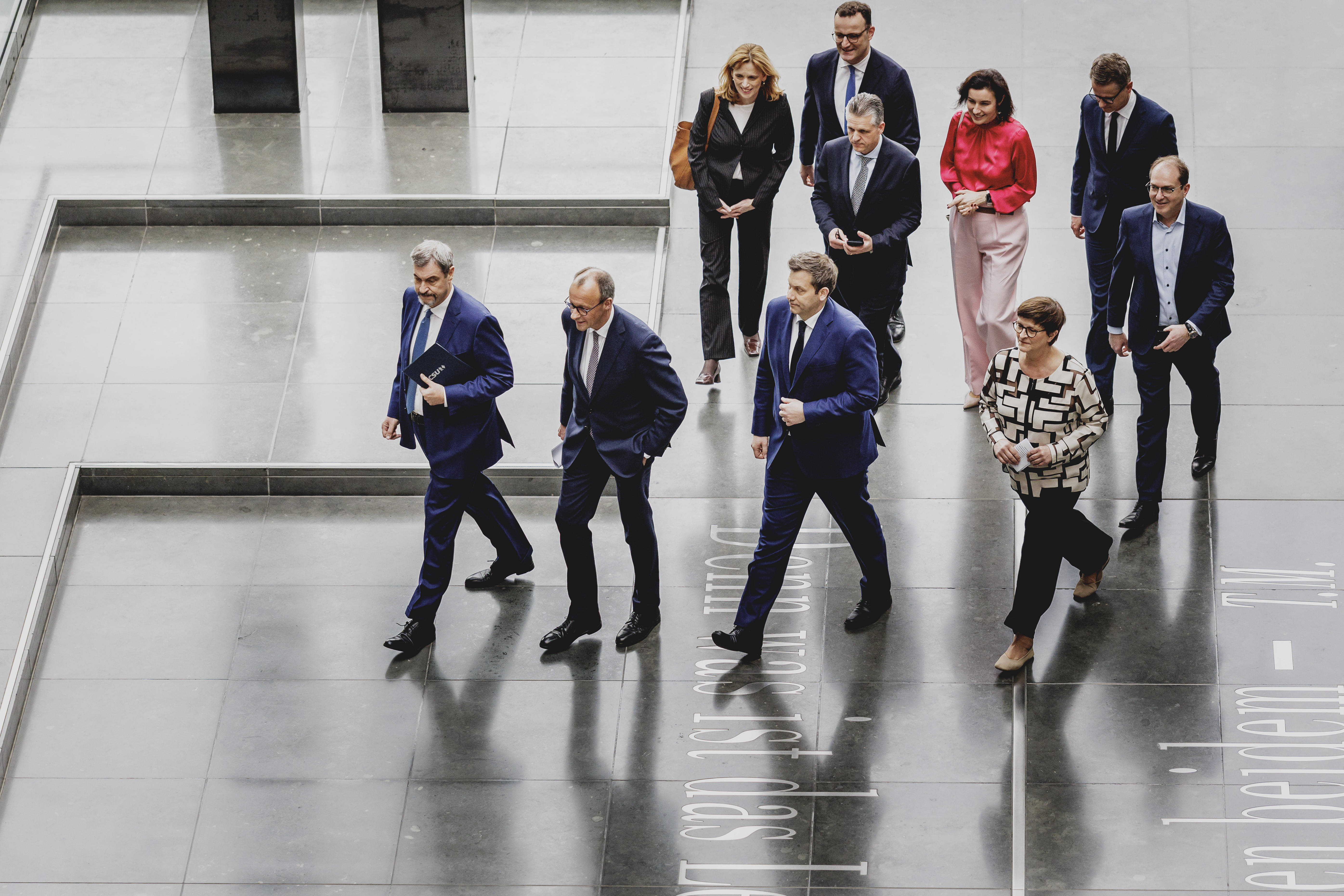 Markus Söder, Friedrich Merz, Lars Klingbeil, Saskia Esken